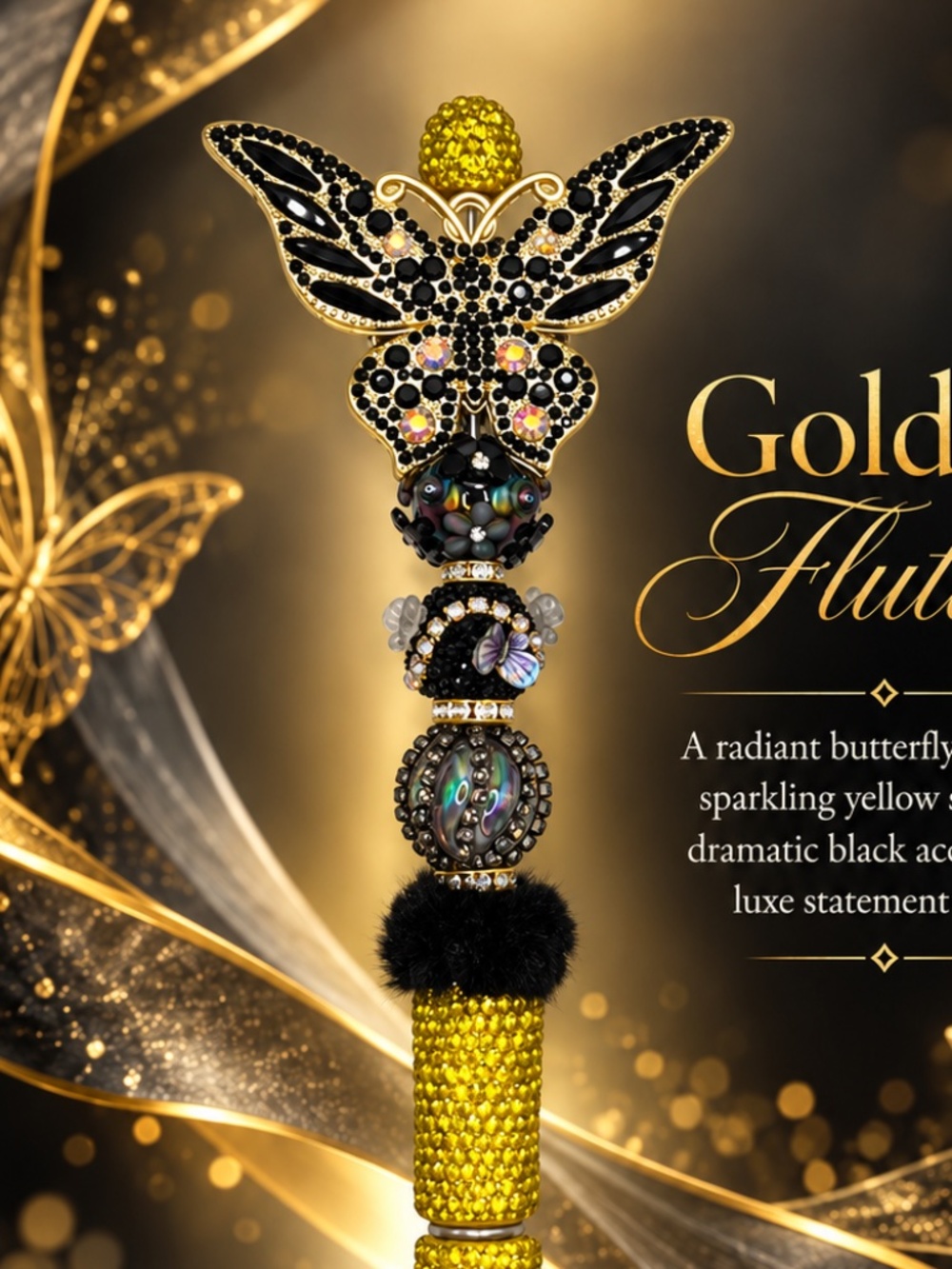 Golden Flutter Pen - Picture 2 of 3